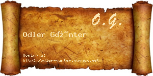 Odler Günter névjegykártya